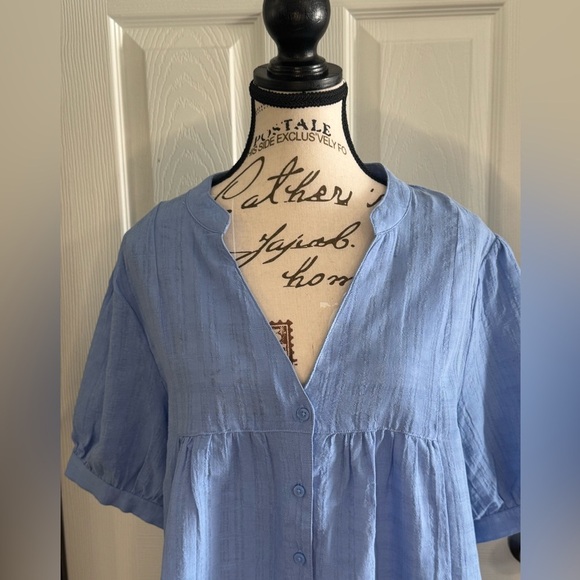 a.n.a Light Blue Button-Up Blouse - Picture 15 of 15